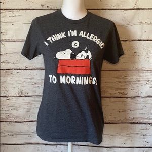 “I Think I’m Allergic To Mornings” Tshirt Small